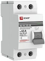 Выключатель дифференциального тока УЗО EKF PROxima ВД-100 2п 63А 30мА 4,5,кА тип AC картинка