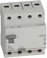 Выключатель дифференциального тока УЗО Legrand RX3 4п 40А 100мА 10,0кА тип AC картинка