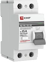 Выключатель дифференциального тока УЗО EKF PROxima ВД-100 2п 25А 30мА 4,5,кА тип AC картинка
