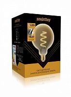 Лампа светодиодная филаментная Ретро Smartbuy ART G125 E27 220В 7Вт 3000К картинка 
