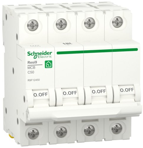 Выключатель автоматический Schneider Electric Resi9 4п 50A C 6кА  картинка